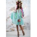 Embroidered Wrap Around Dress "Colouring" Mint